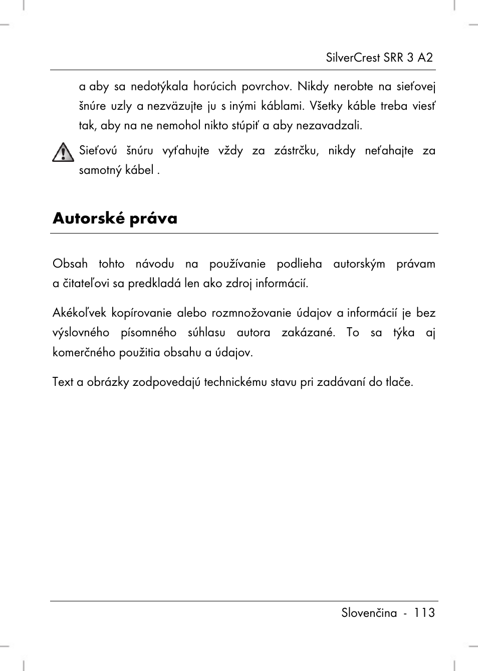 Autorské práva | Silvercrest SRR 2 A2 User Manual | Page 115 / 152
