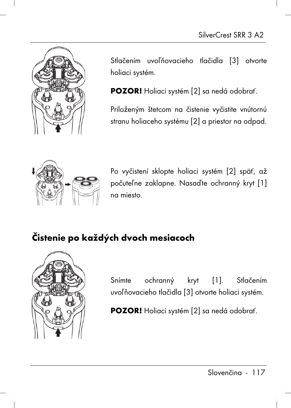 Čistenie po každých dvoch mesiacoch | Silvercrest SRR 2 A2 User Manual | Page 119 / 152