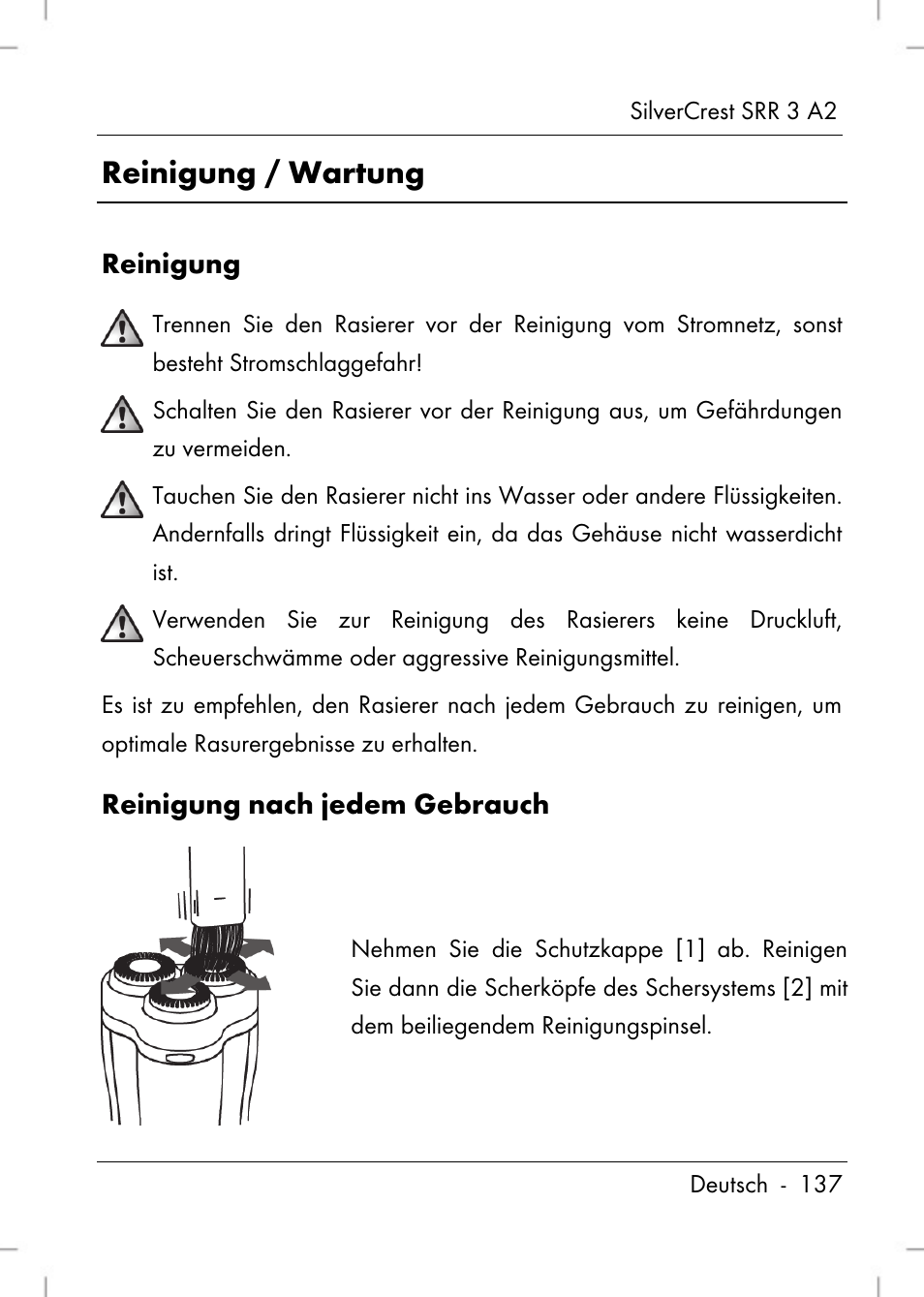 Reinigung / wartung | Silvercrest SRR 2 A2 User Manual | Page 139 / 152