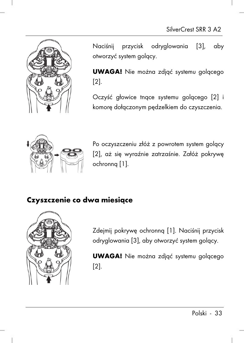 Czyszczenie co dwa miesiące | Silvercrest SRR 2 A2 User Manual | Page 35 / 152