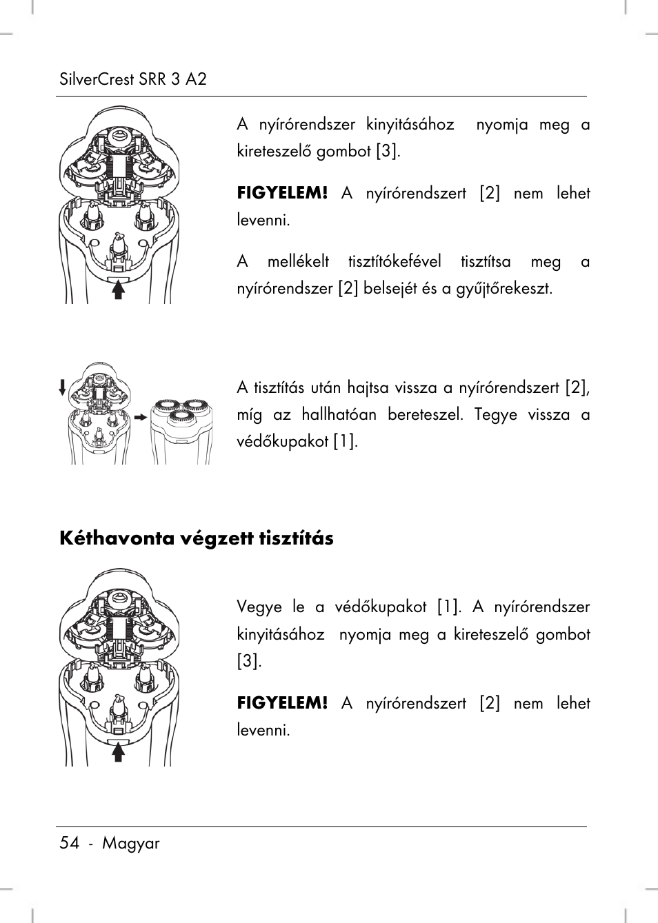 Kéthavonta végzett tisztítás | Silvercrest SRR 2 A2 User Manual | Page 56 / 152