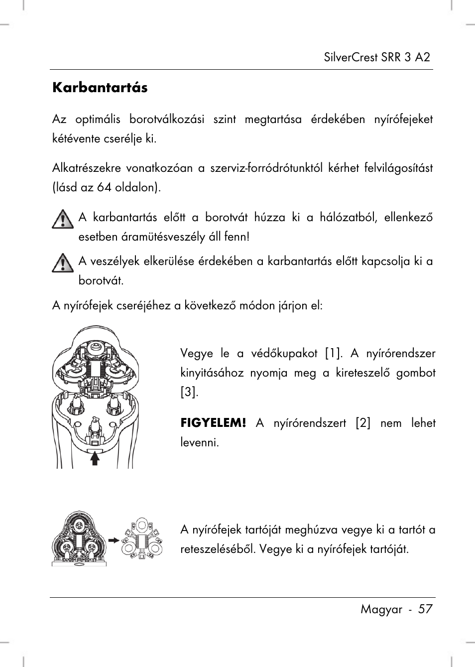 Karbantartás | Silvercrest SRR 2 A2 User Manual | Page 59 / 152