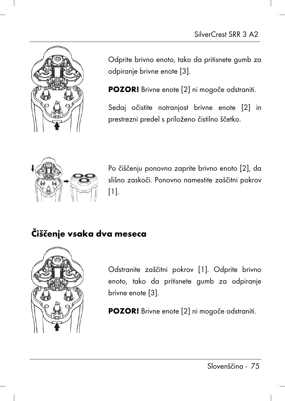 Čiščenje vsaka dva meseca | Silvercrest SRR 2 A2 User Manual | Page 77 / 152