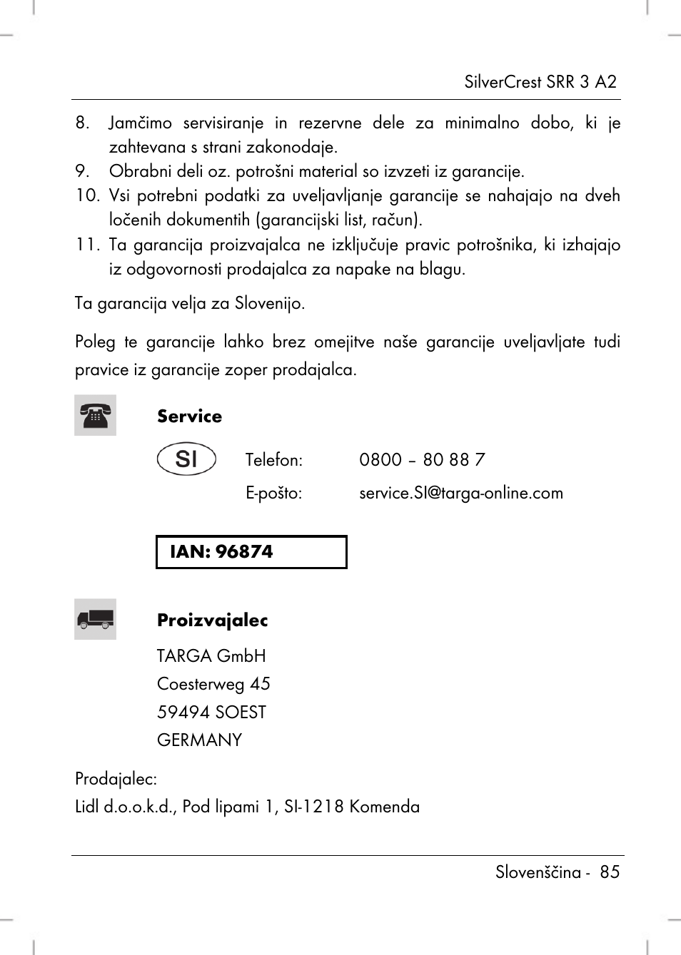 Silvercrest SRR 2 A2 User Manual | Page 87 / 152