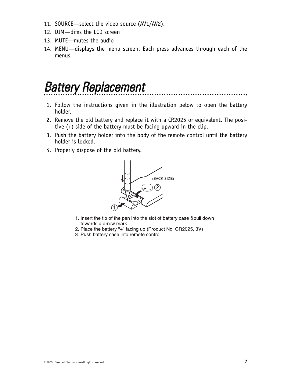 Directed Video HVM702 User Manual | Page 7 / 20