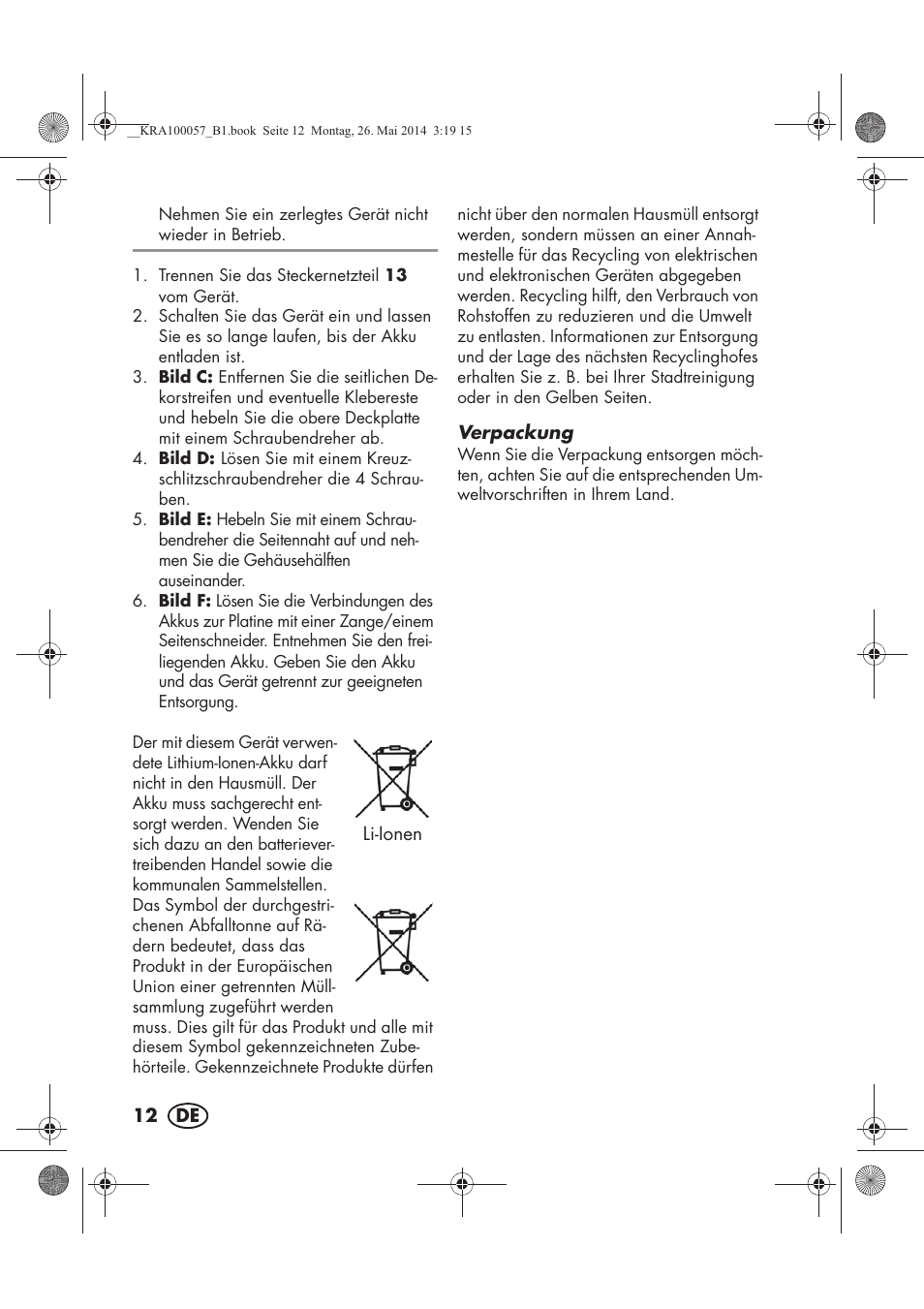 Silvercrest SFR 36 A1 User Manual | Page 14 / 62