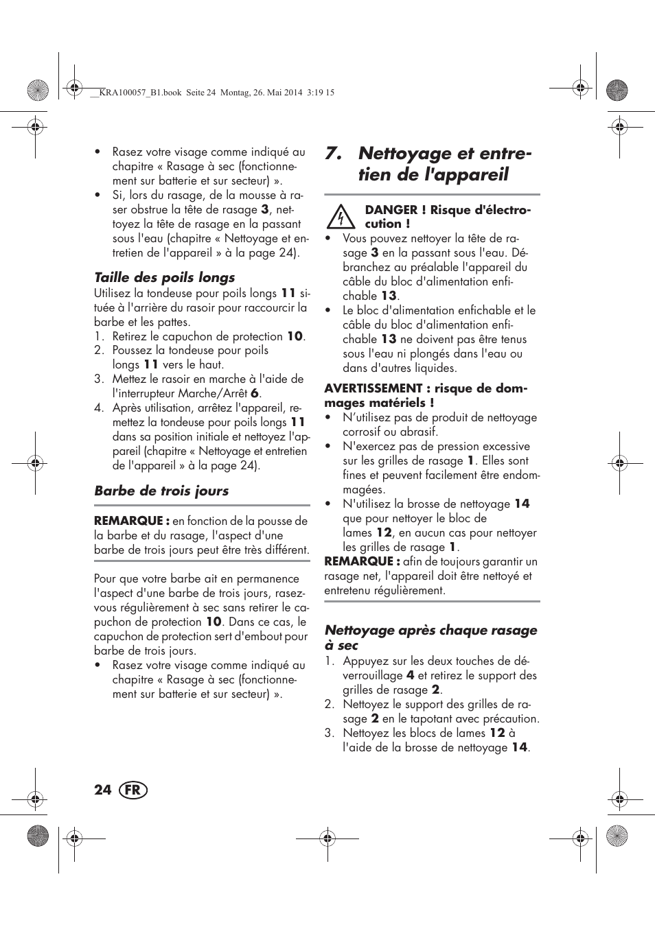 Nettoyage et entre- tien de l'appareil | Silvercrest SFR 36 A1 User Manual | Page 26 / 62