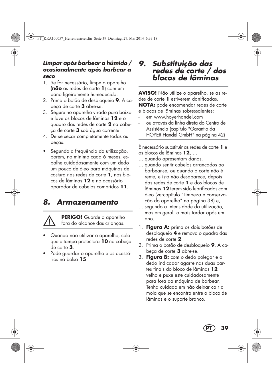 Armazenamento | Silvercrest SFR 36 A1 User Manual | Page 41 / 74