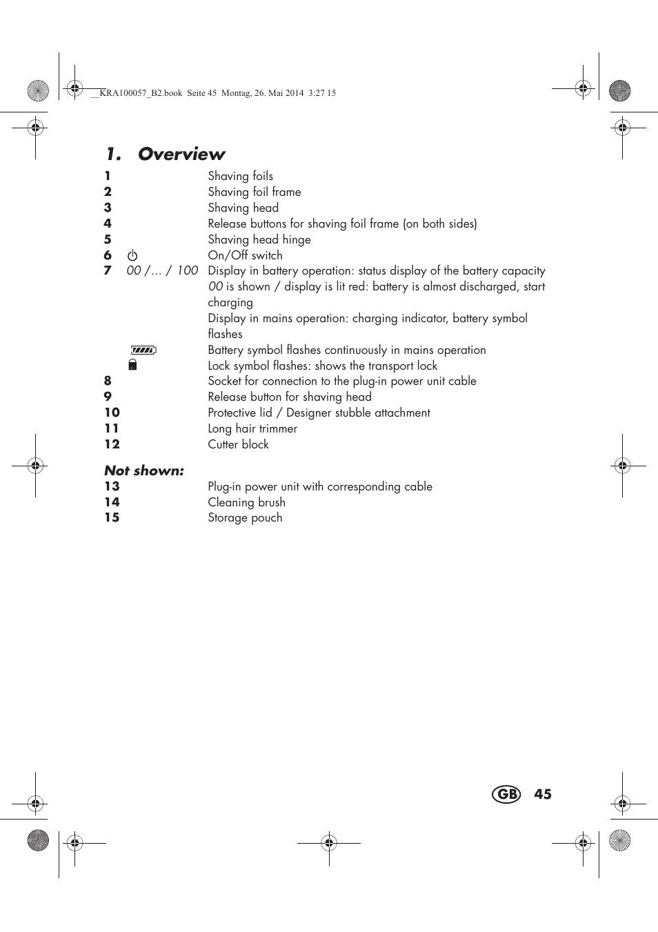 Overview | Silvercrest SFR 36 A1 User Manual | Page 47 / 62