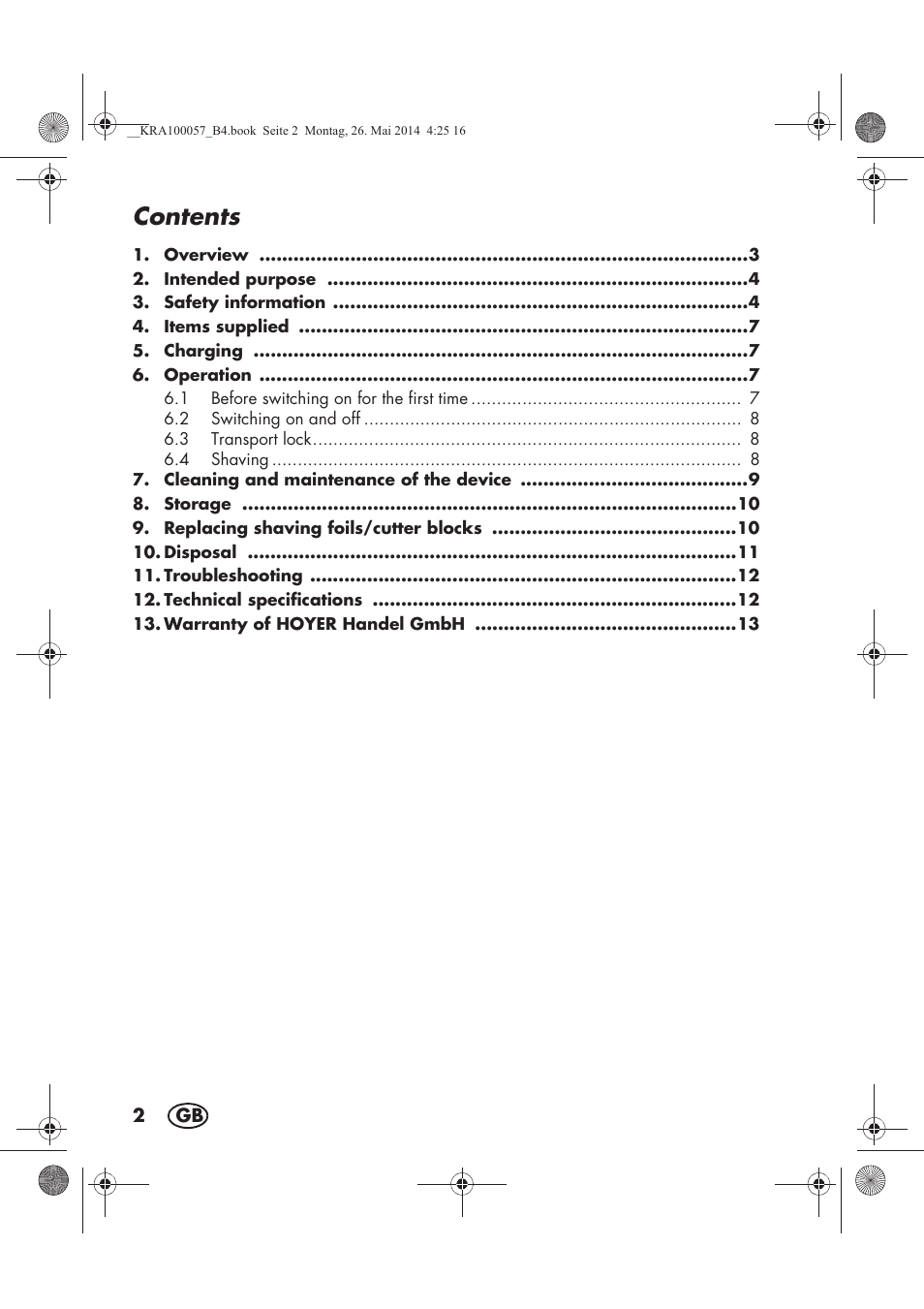 Silvercrest SFR 36 A1 User Manual | Page 4 / 102