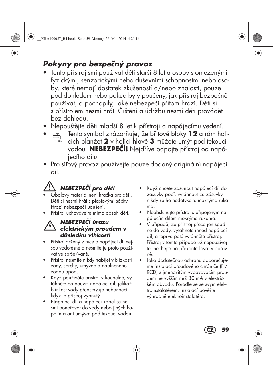 Pokyny pro bezpený provoz | Silvercrest SFR 36 A1 User Manual | Page 61 / 102