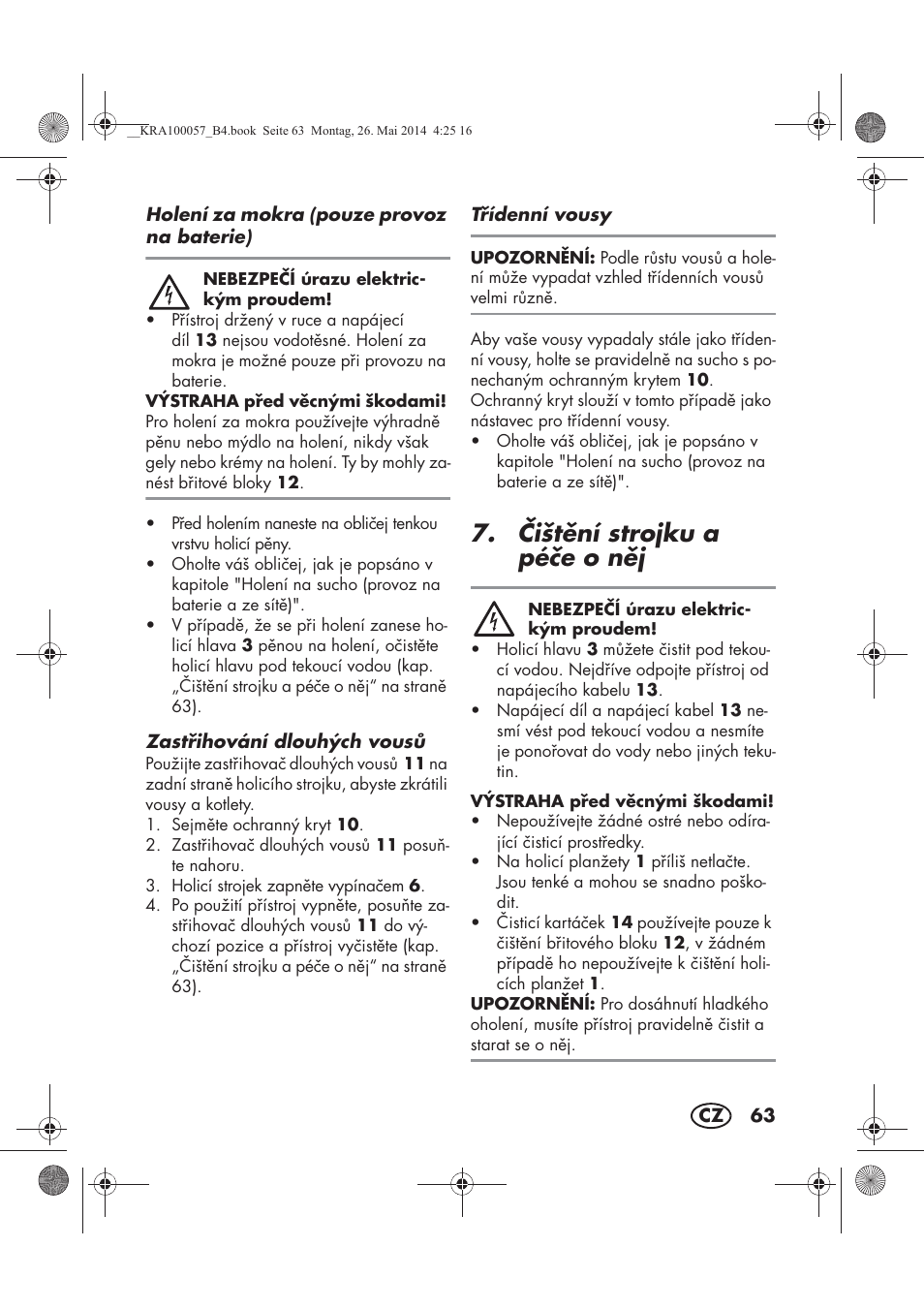 ištní strojku a pée o nj | Silvercrest SFR 36 A1 User Manual | Page 65 / 102