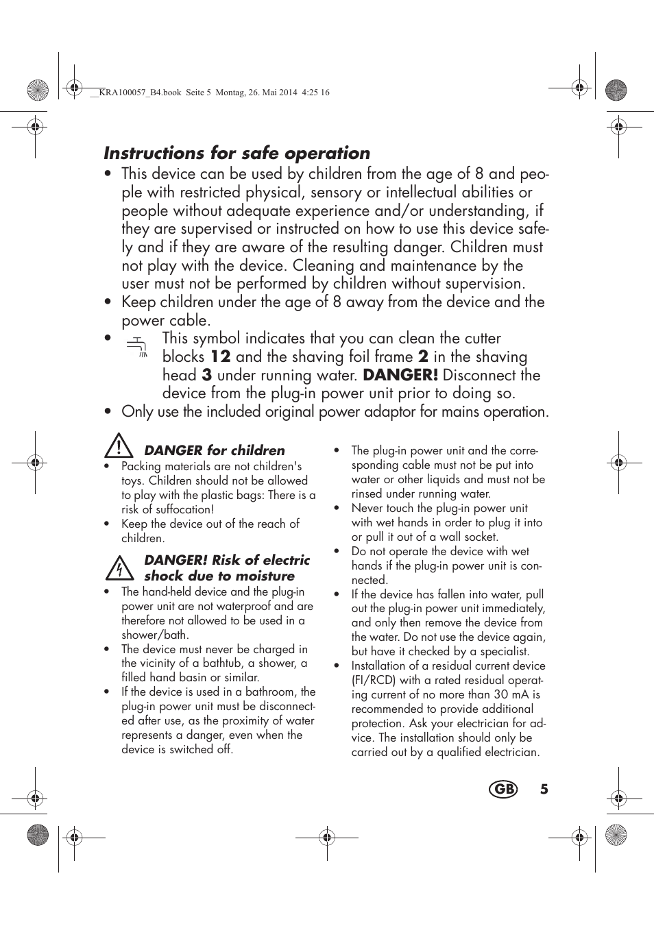 Instructions for safe operation | Silvercrest SFR 36 A1 User Manual | Page 7 / 102