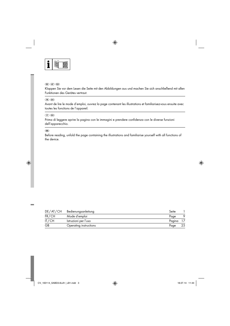 Silvercrest SABD 3.6 Li A1 User Manual | Page 2 / 36