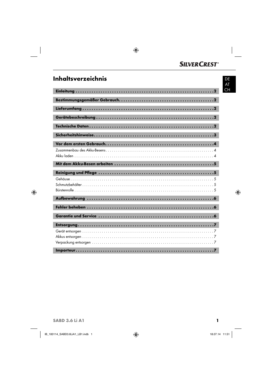 Silvercrest SABD 3.6 Li A1 User Manual | Page 4 / 36