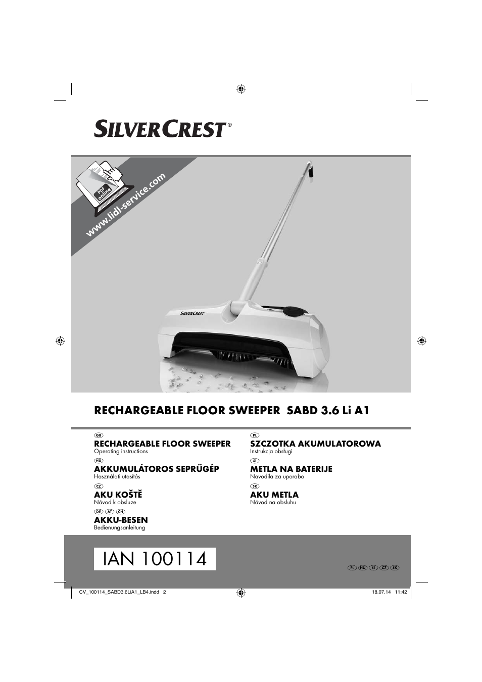 Silvercrest SABD 3.6 Li A1 User Manual | 60 pages