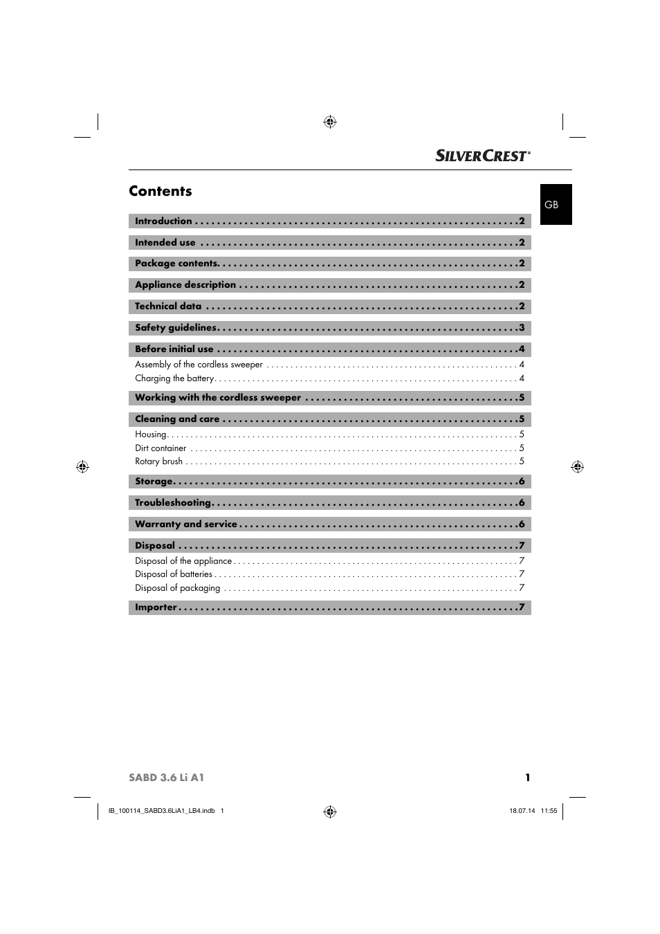 Silvercrest SABD 3.6 Li A1 User Manual | Page 4 / 60