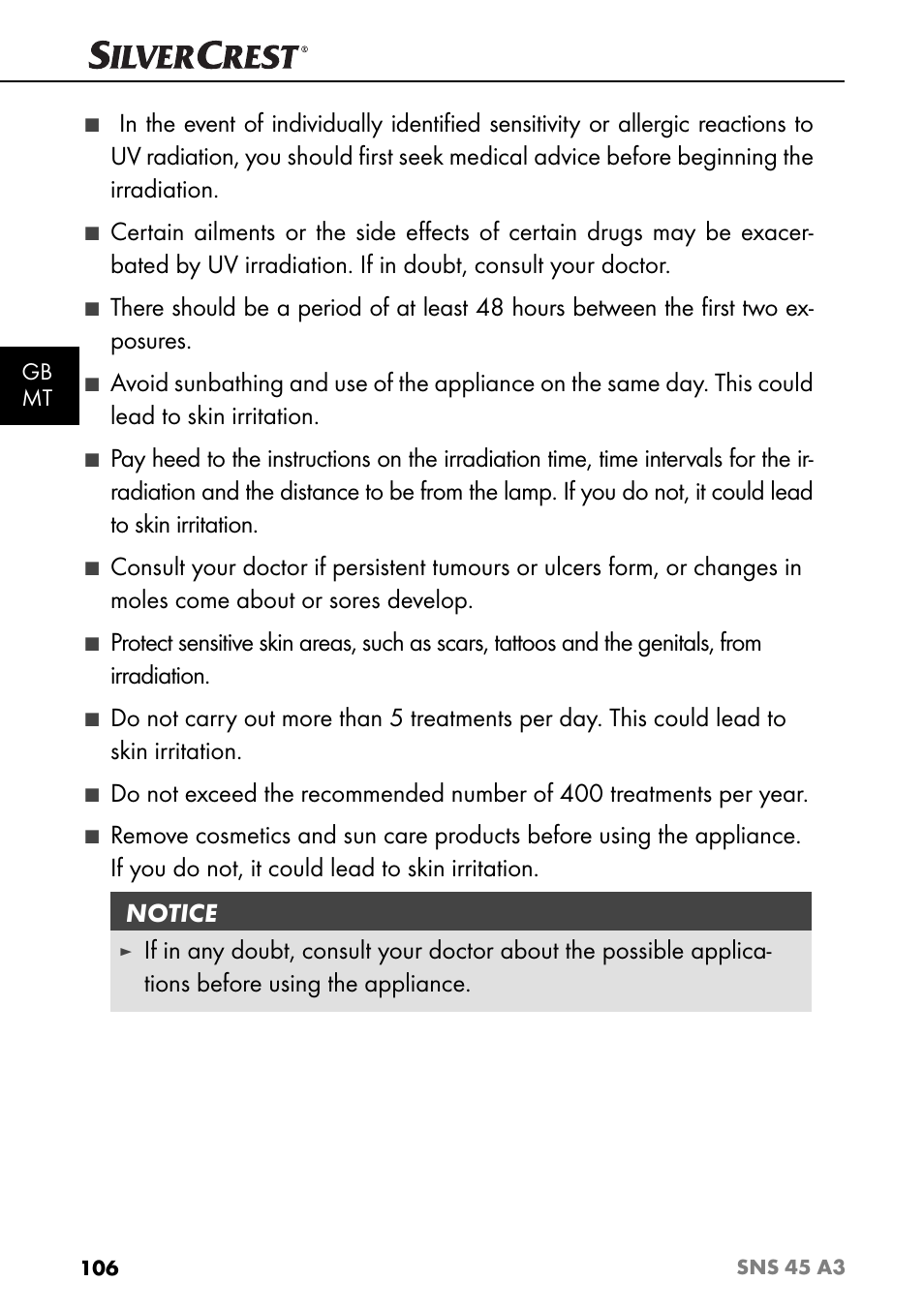 Silvercrest SNS 45 A3 User Manual | Page 109 / 163