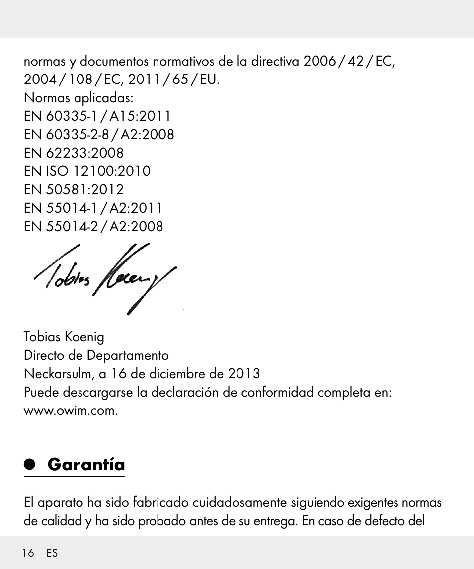 Garantía | Silvercrest Z31437 User Manual | Page 16 / 65