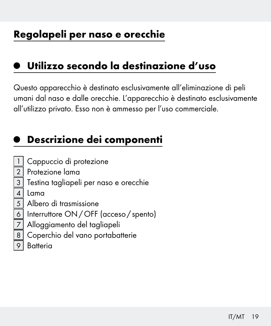 Descrizione dei componenti | Silvercrest Z31437 User Manual | Page 19 / 65