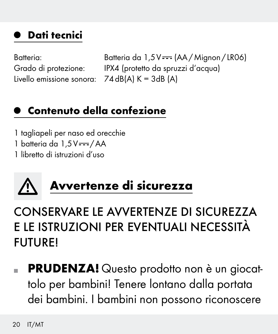 Prudenza | Silvercrest Z31437 User Manual | Page 20 / 65