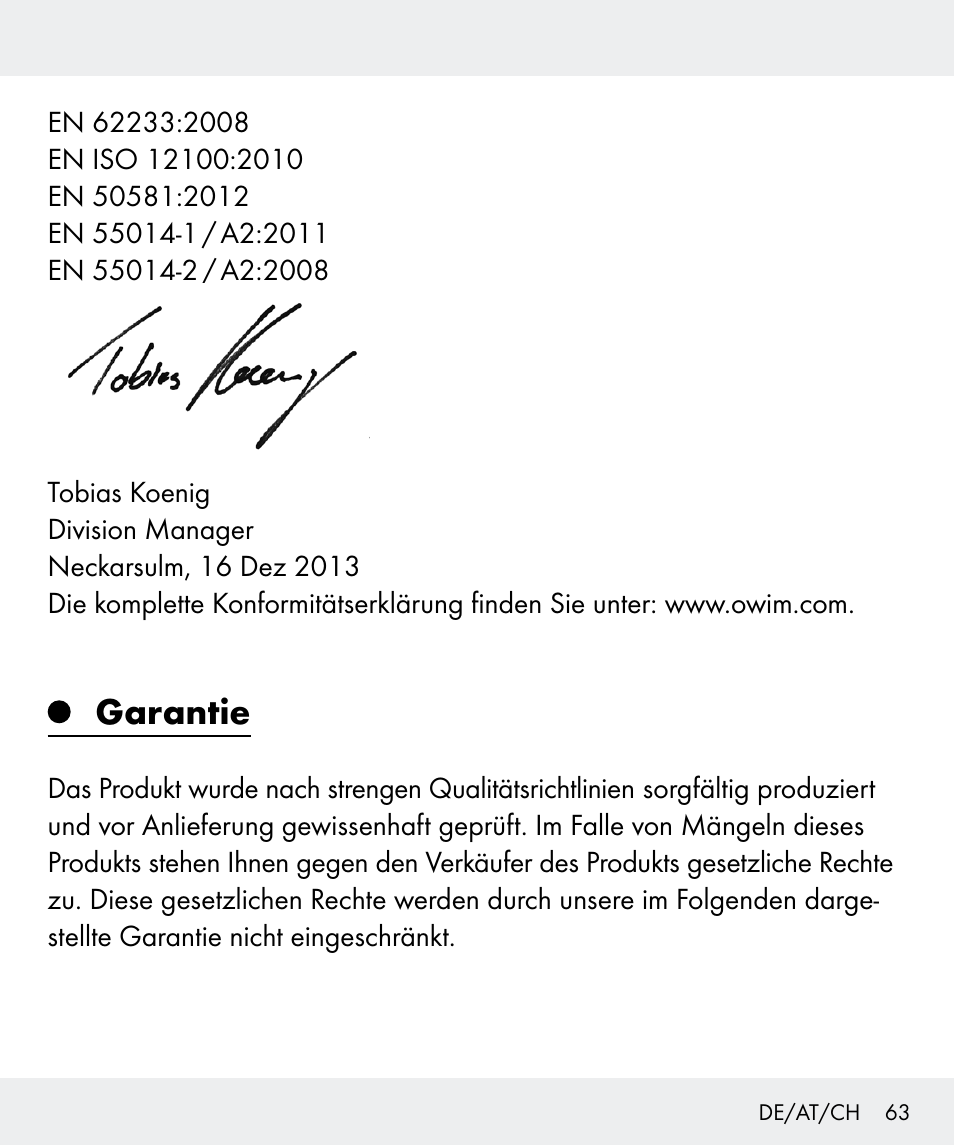 Garantie | Silvercrest Z31437 User Manual | Page 63 / 65