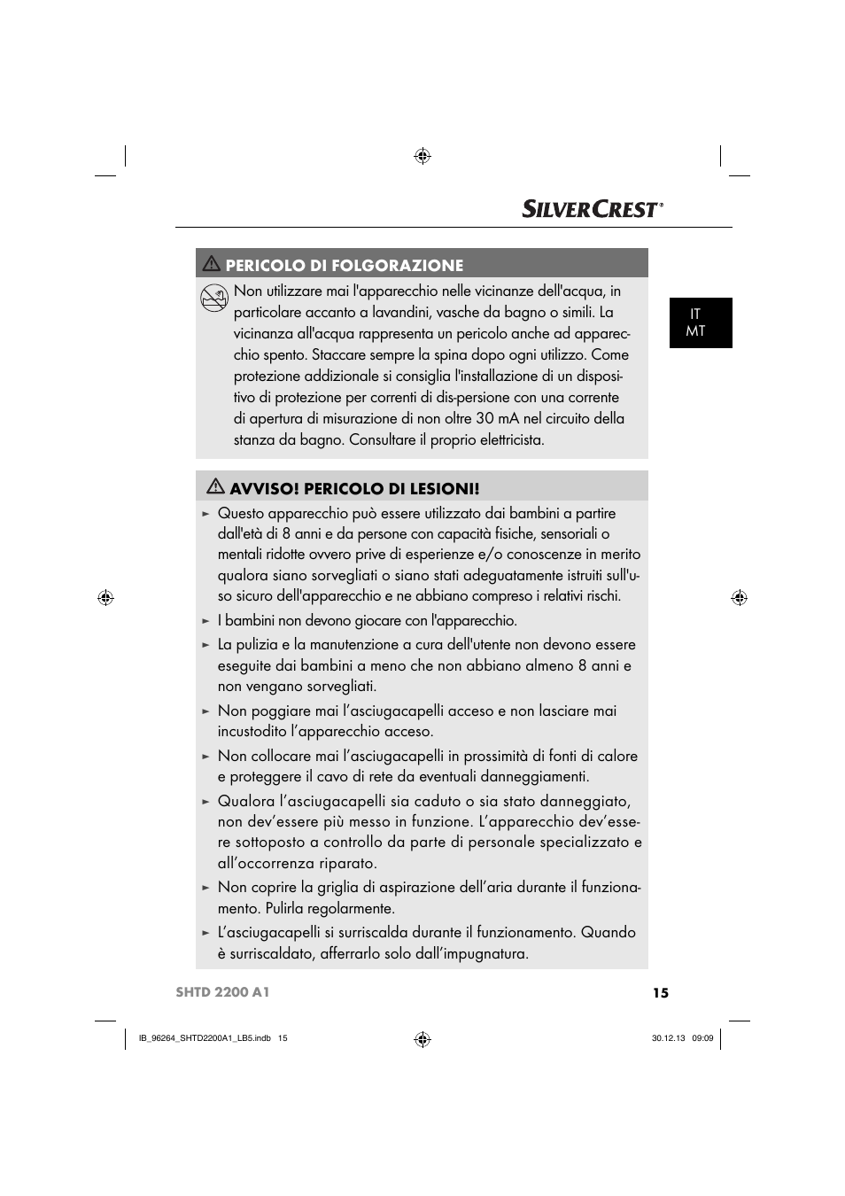 I bambini non devono giocare con l'apparecchio | Silvercrest SHTD 2200 A1 User Manual | Page 18 / 54