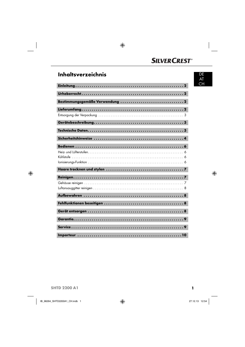 Silvercrest SHTD 2200 A1 User Manual | Page 4 / 43