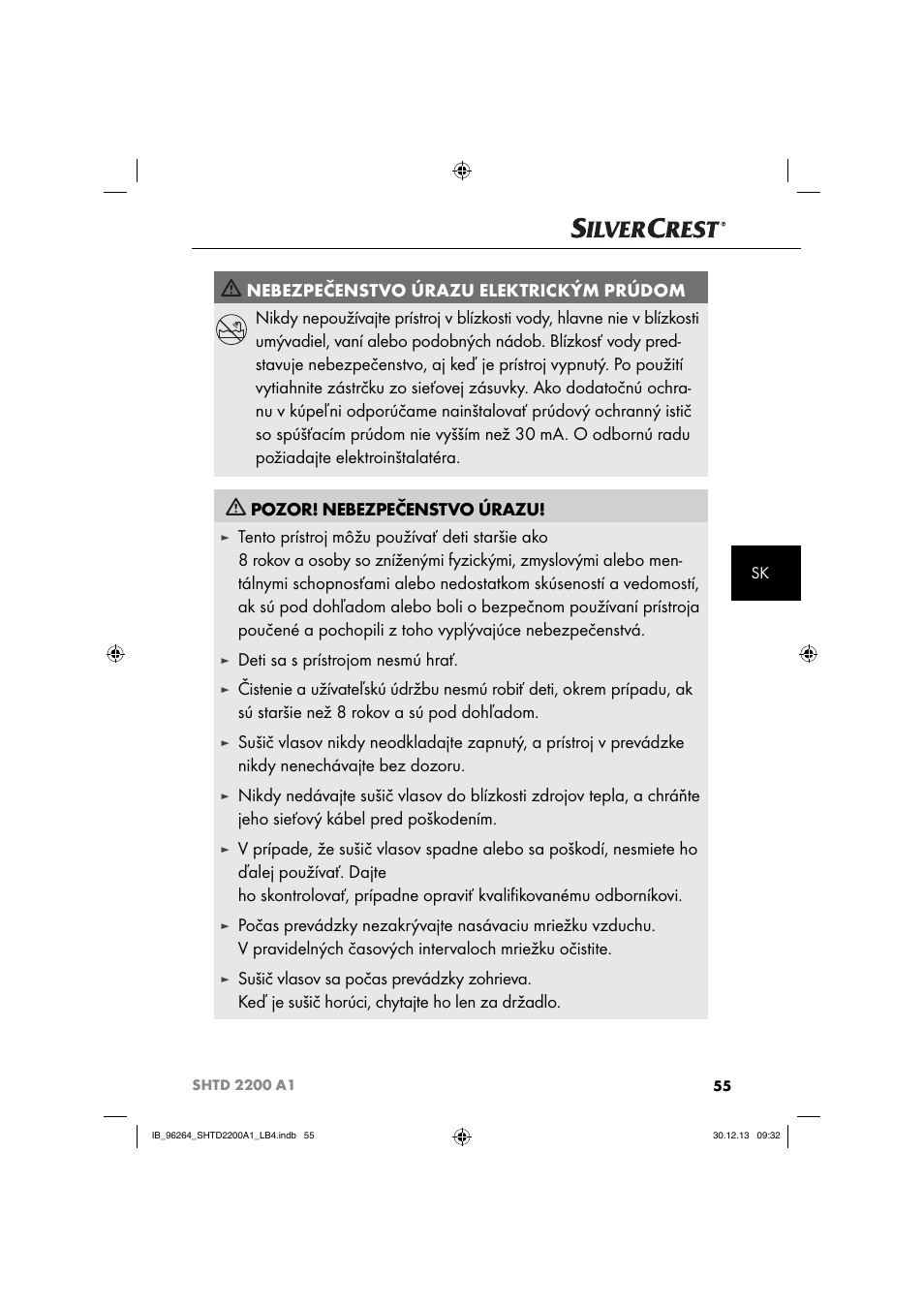 Deti sa s prístrojom nesmú hrať | Silvercrest SHTD 2200 A1 User Manual | Page 58 / 74