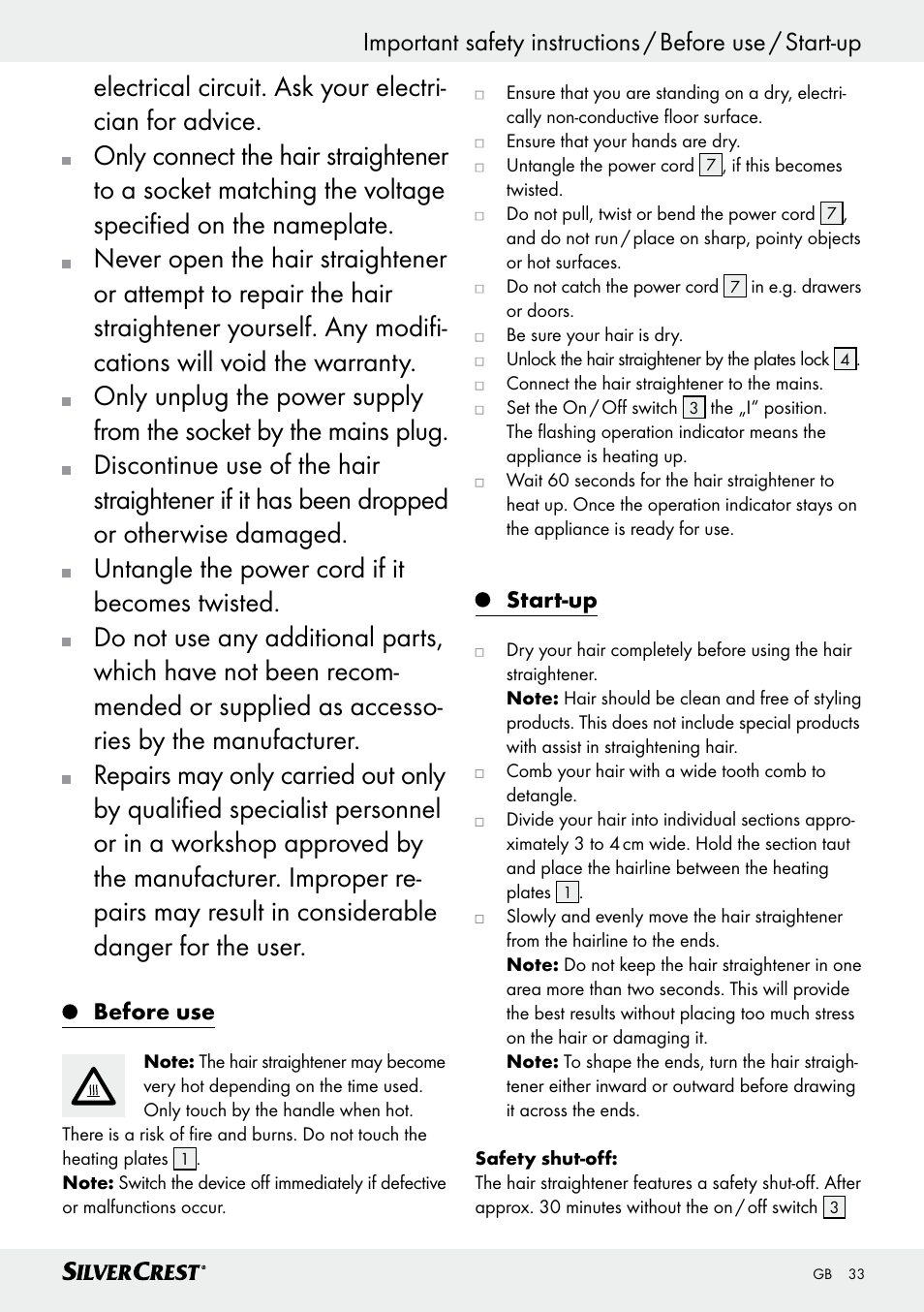 Silvercrest SHG 35 A1 User Manual | Page 32 / 36