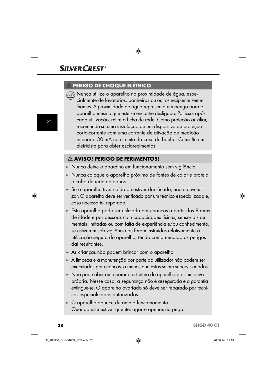 As crianças não podem brincar com o aparelho | Silvercrest SHGD 40 C1 User Manual | Page 31 / 63