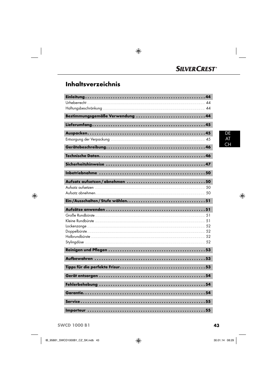 Silvercrest SWCD 1000 B1 User Manual | Page 46 / 59