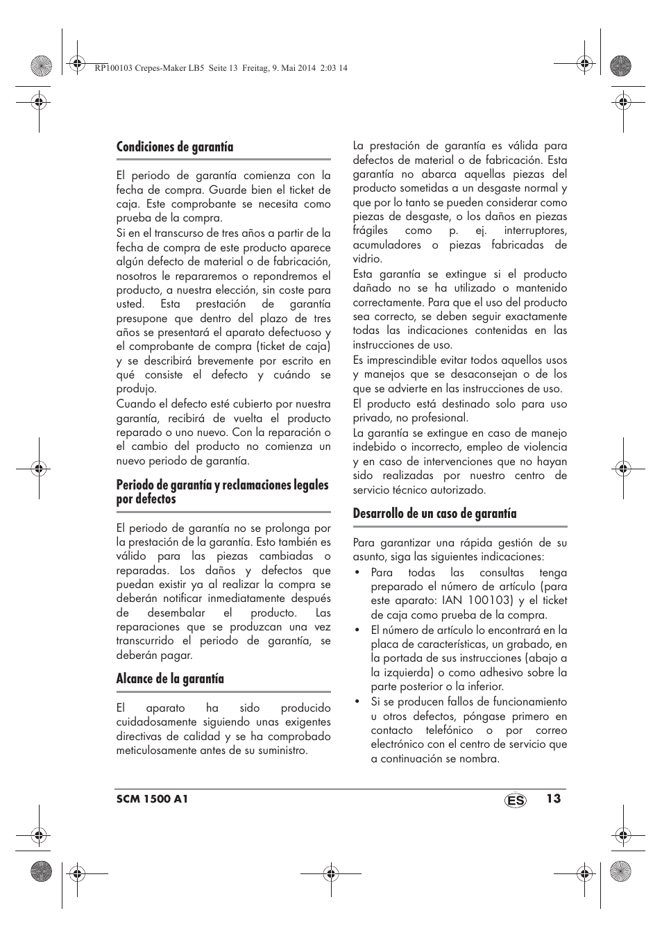 Silvercrest SCM 1500 A1 User Manual | Page 15 / 66