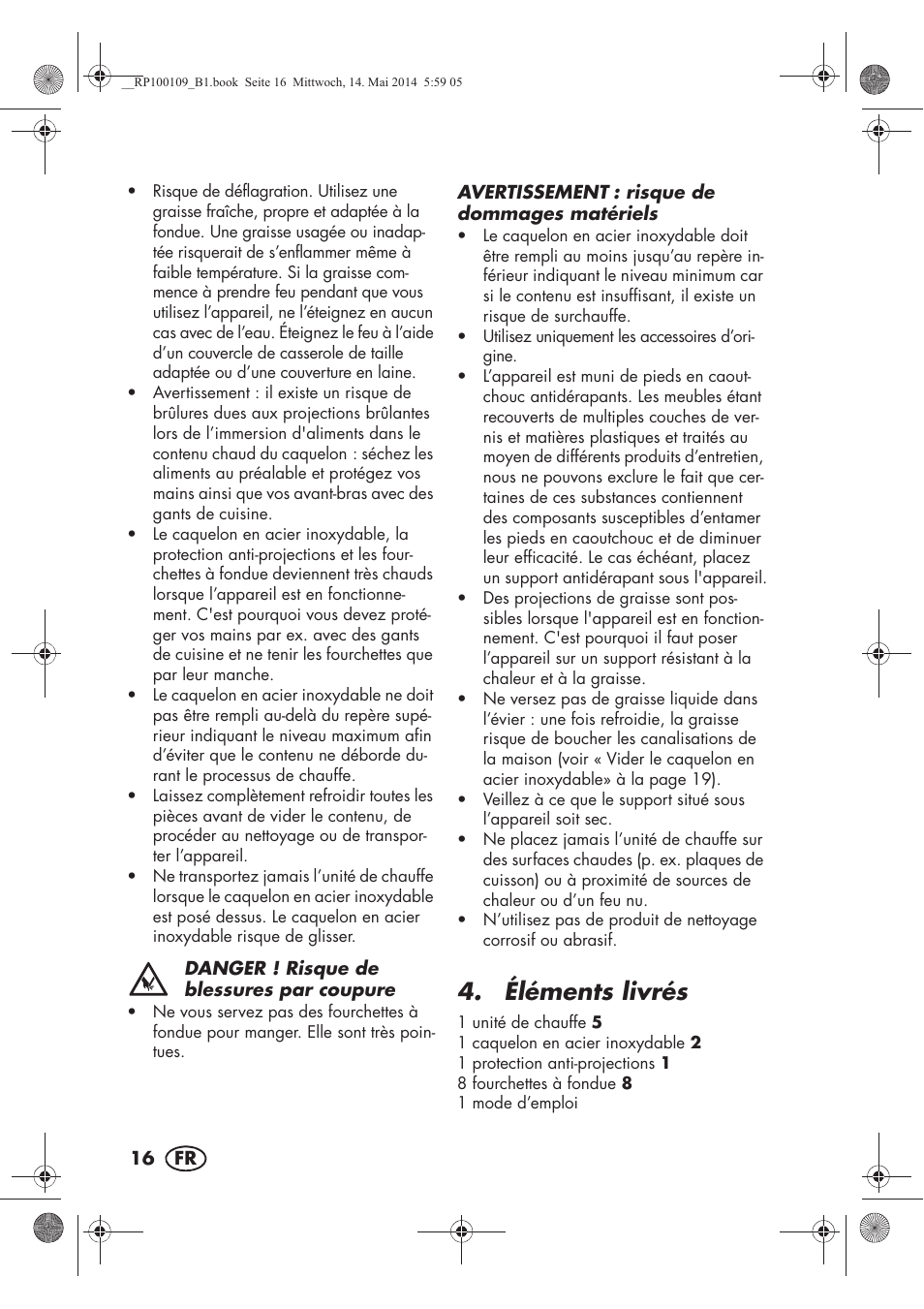 Éléments livrés | Silvercrest SFE 1500 B2 User Manual | Page 18 / 46