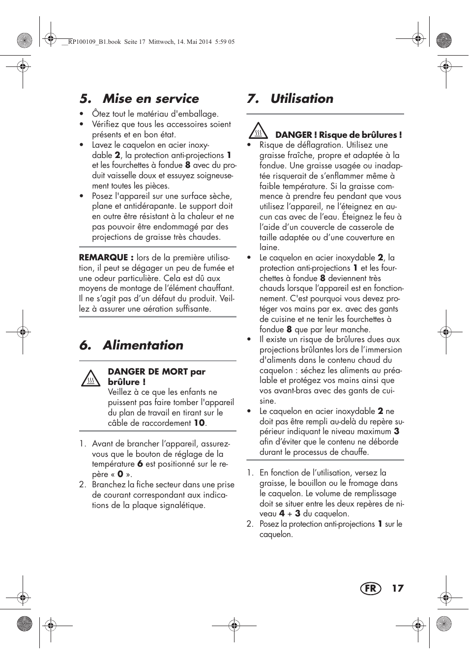 Mise en service, Alimentation, Utilisation | Silvercrest SFE 1500 B2 User Manual | Page 19 / 46