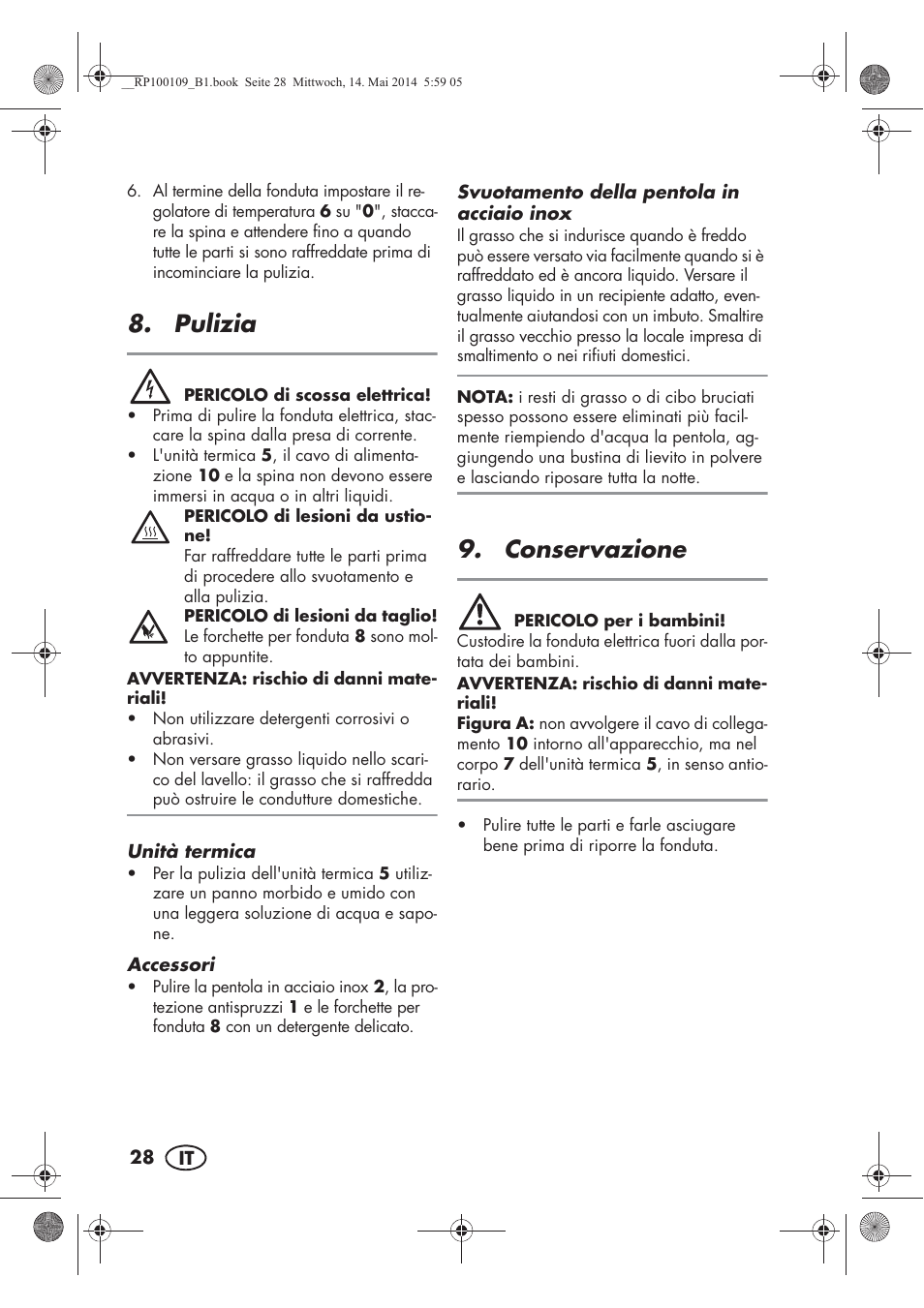 Pulizia, Conservazione | Silvercrest SFE 1500 B2 User Manual | Page 30 / 46