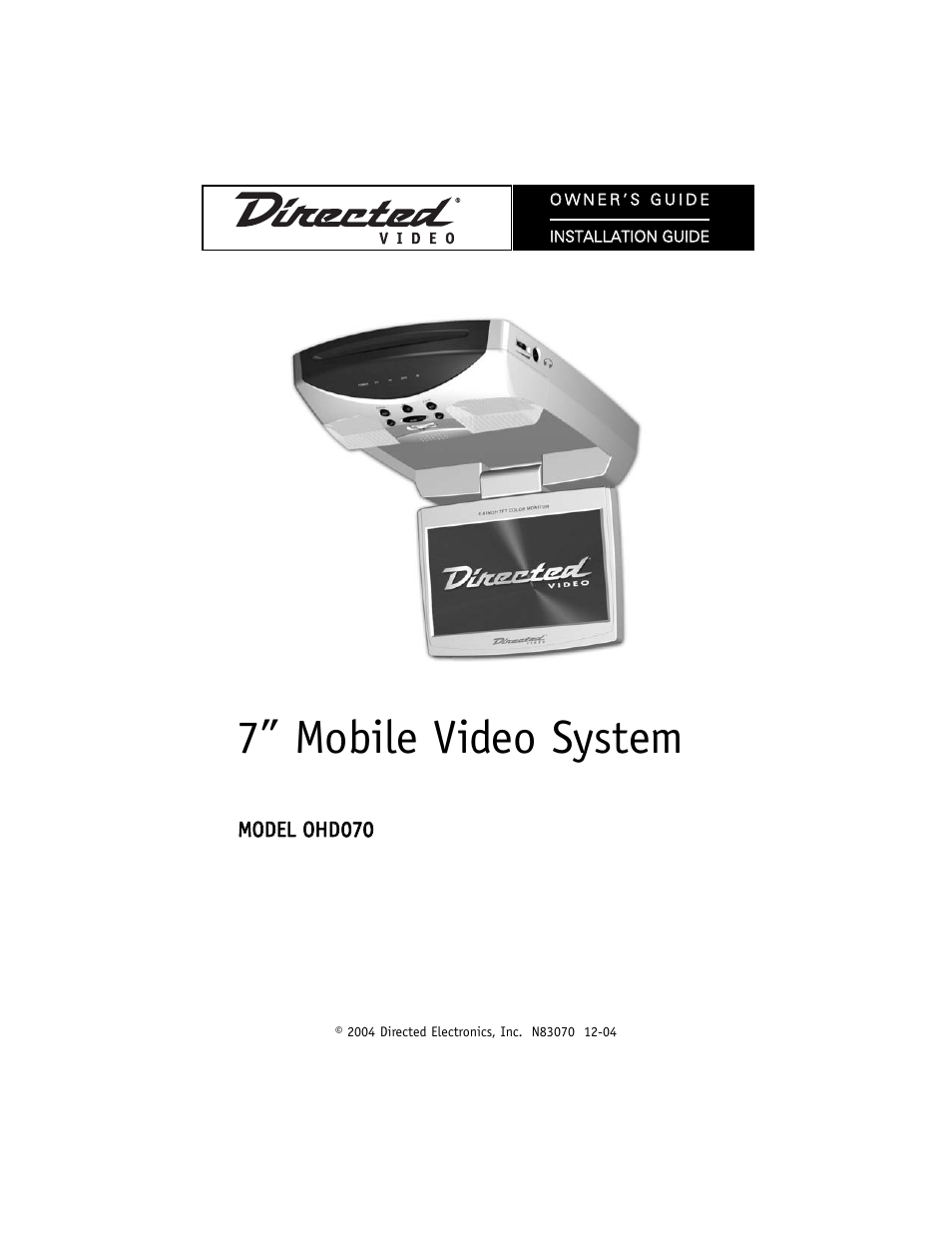 Directed Electronics OHD070 User Manual | 47 pages