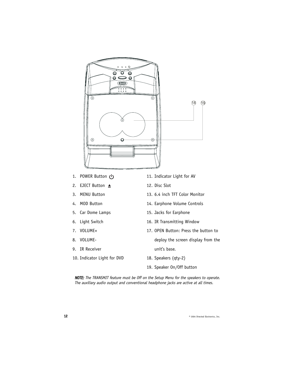 Directed Electronics OHD070 User Manual | Page 12 / 47
