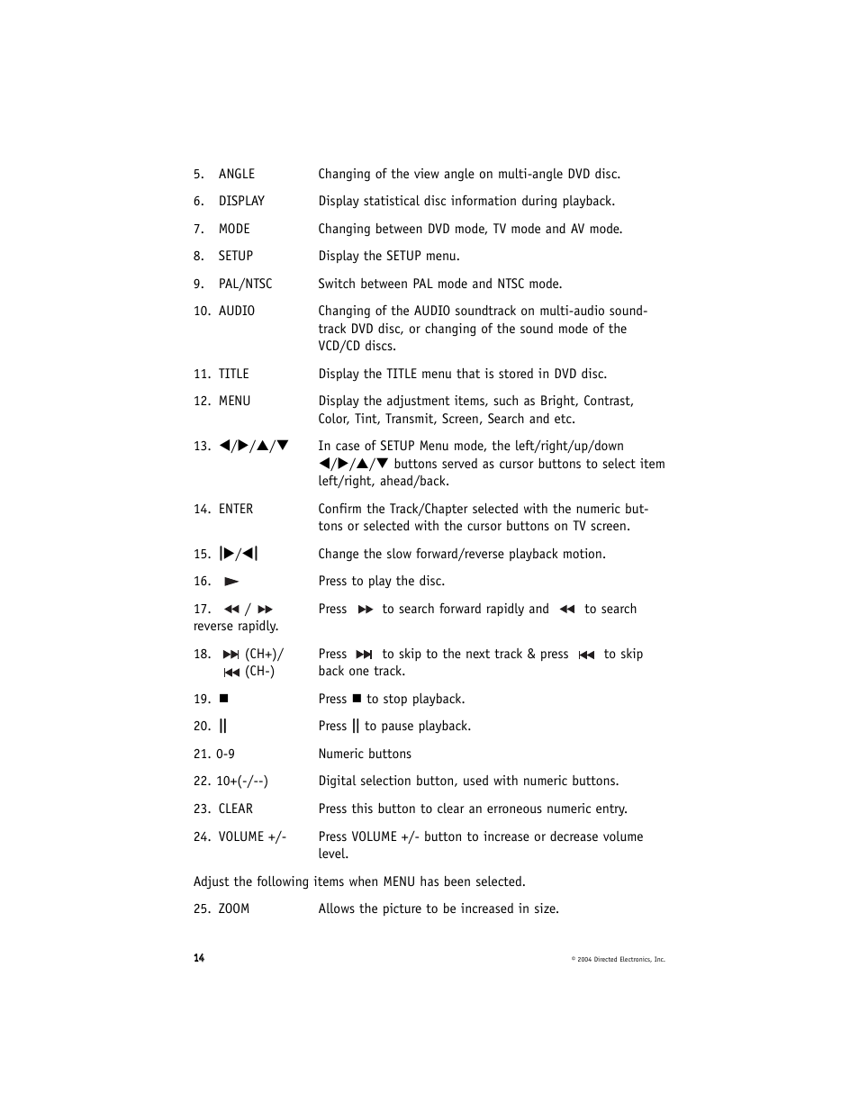 Directed Electronics OHD070 User Manual | Page 14 / 47
