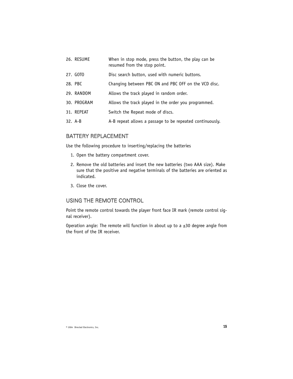 Directed Electronics OHD070 User Manual | Page 15 / 47