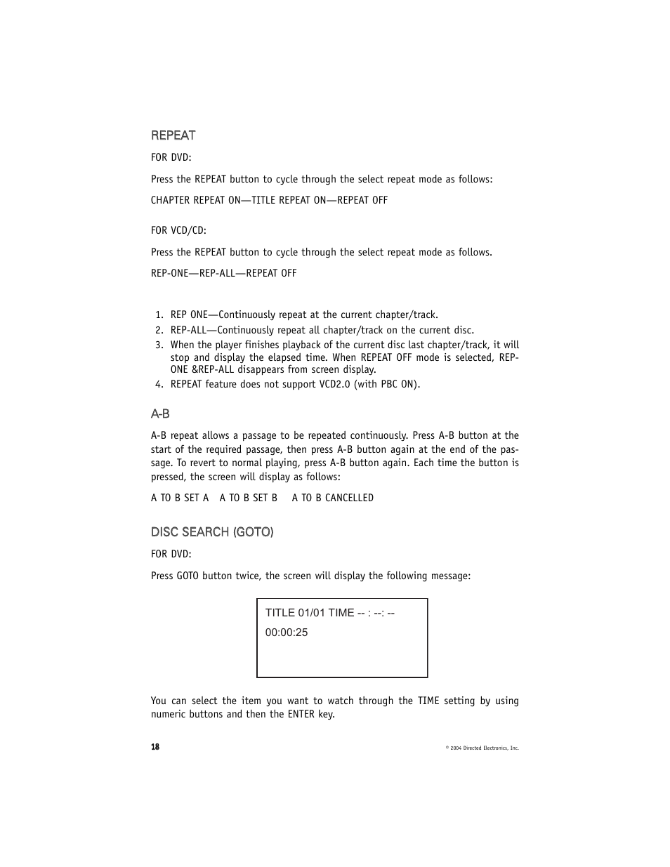 Directed Electronics OHD070 User Manual | Page 18 / 47