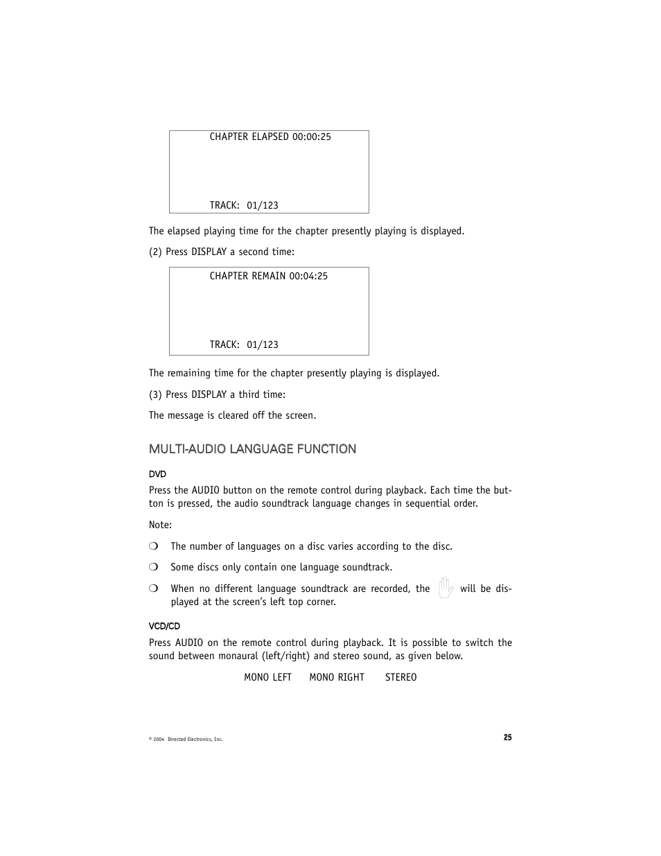 Directed Electronics OHD070 User Manual | Page 25 / 47