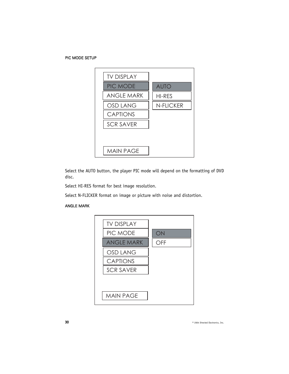 Directed Electronics OHD070 User Manual | Page 30 / 47