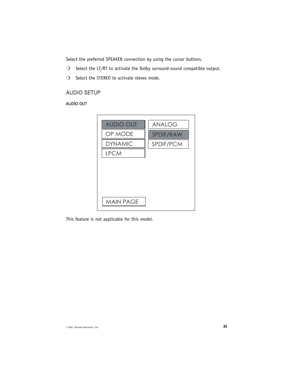 Directed Electronics OHD070 User Manual | Page 33 / 47