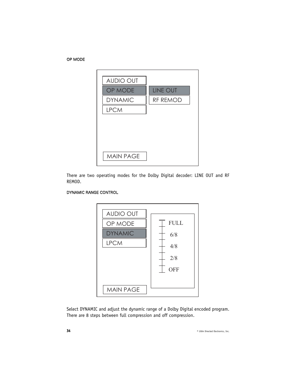 Directed Electronics OHD070 User Manual | Page 34 / 47