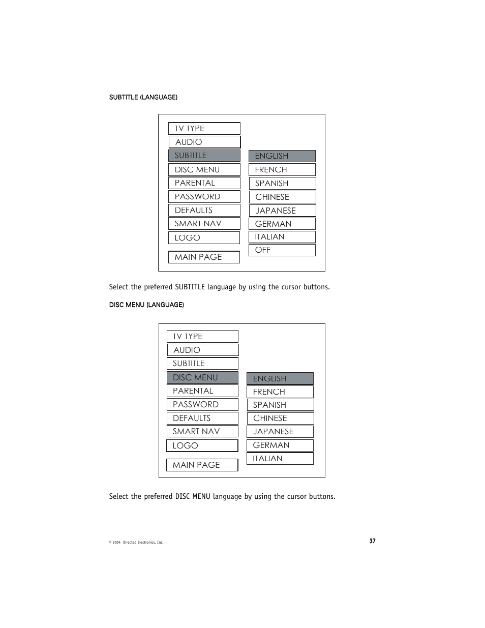 Directed Electronics OHD070 User Manual | Page 37 / 47