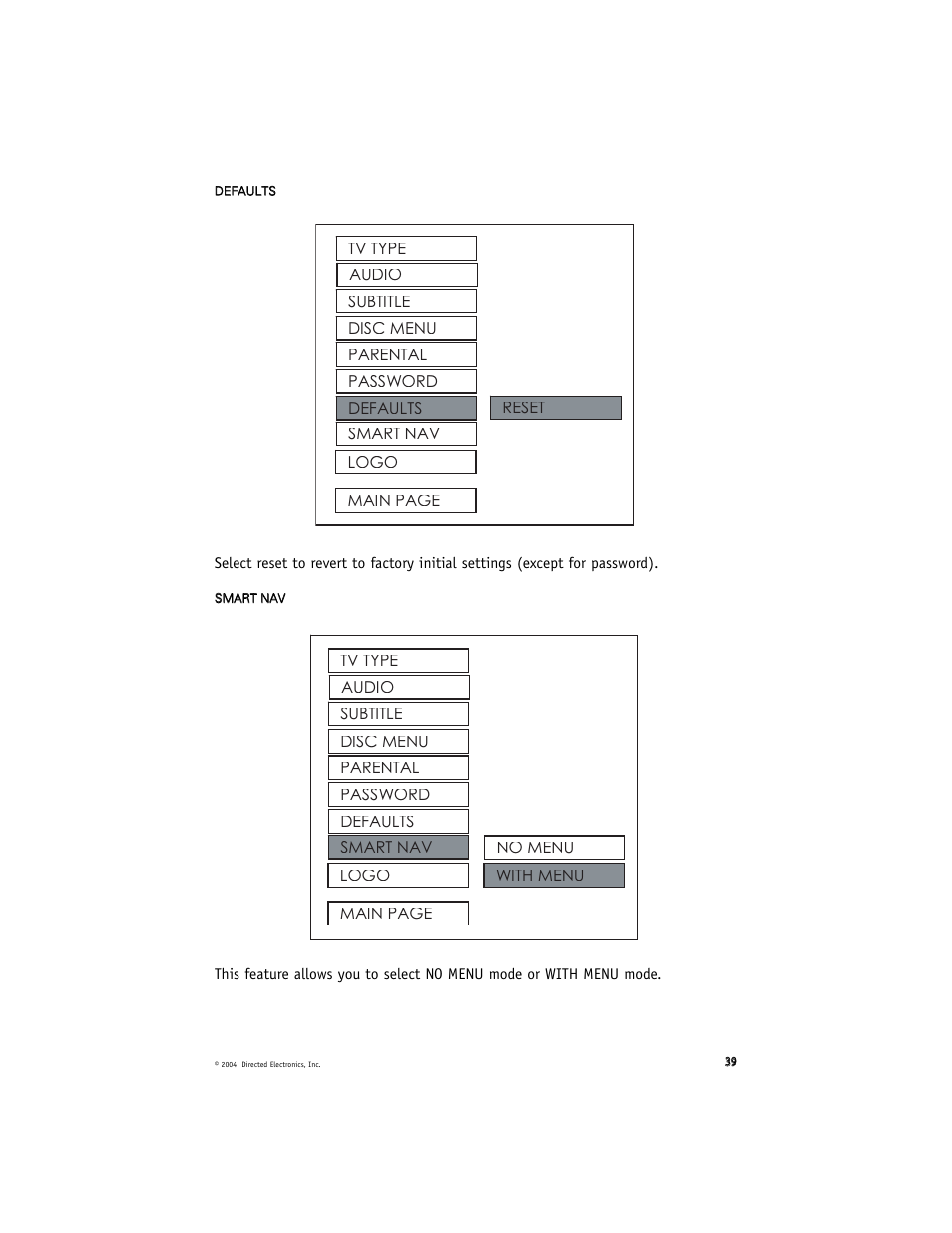 Directed Electronics OHD070 User Manual | Page 39 / 47
