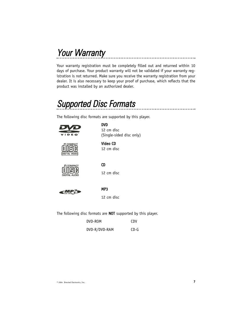 Directed Electronics OHD070 User Manual | Page 7 / 47