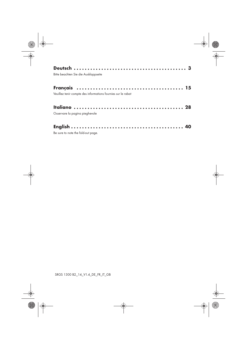 Deutsch, Français, Italiano | English | Silvercrest SRGS 1300 B2 User Manual | Page 2 / 54