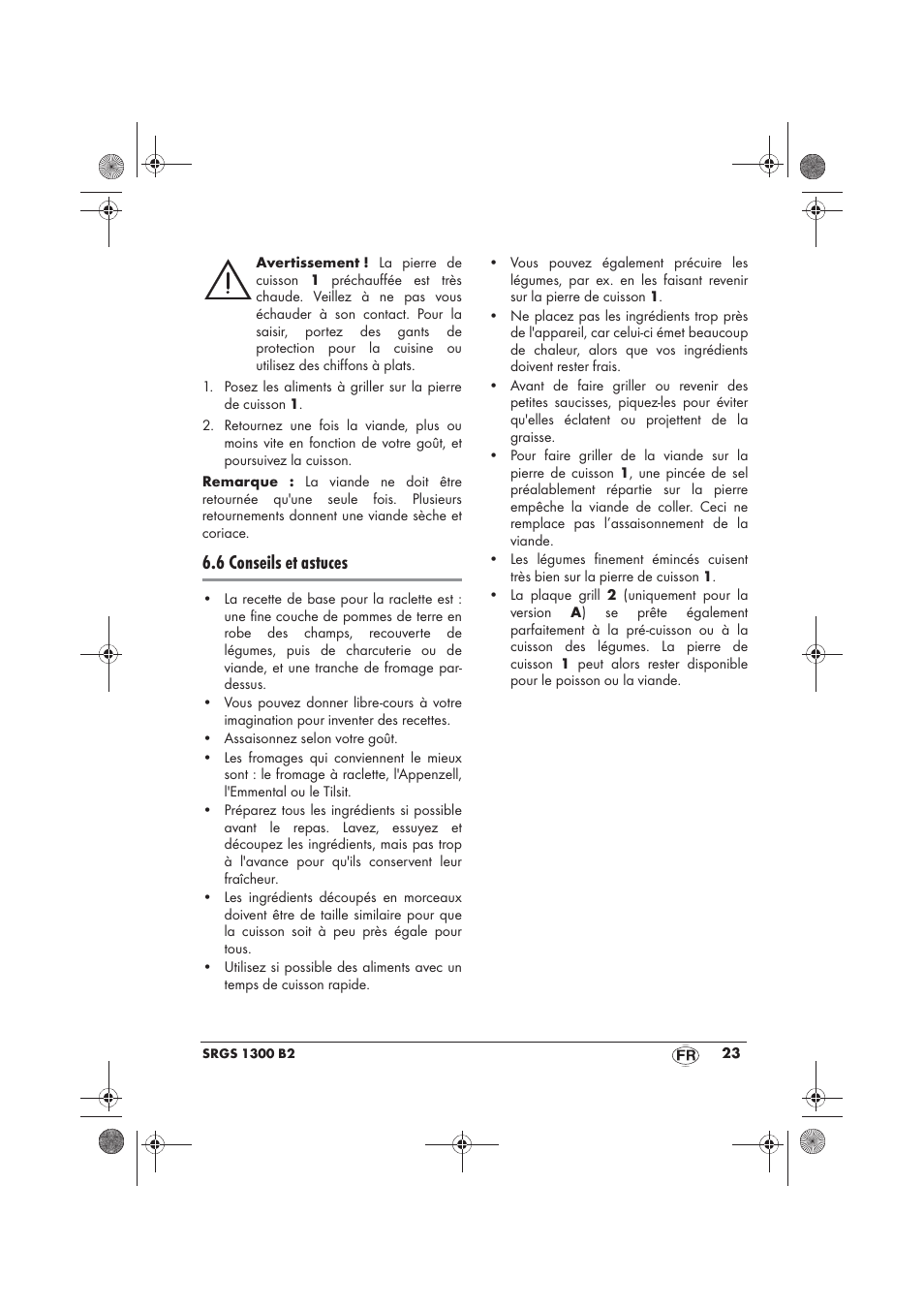 6 conseils et astuces | Silvercrest SRGS 1300 B2 User Manual | Page 25 / 54